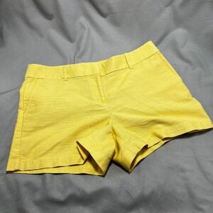 Ann Taylor LOFT Yellow Flat Front Shorts Cotton Blend Casual‎ Summer 4" Inseam 8
